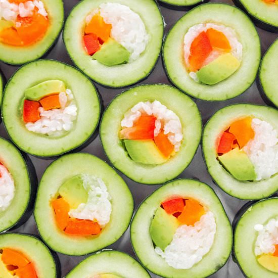 Stuffed Cucumber Sushi Rolls