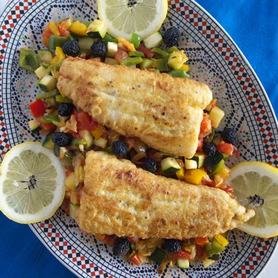 Pan Fried Fish and Pisto Vegetables