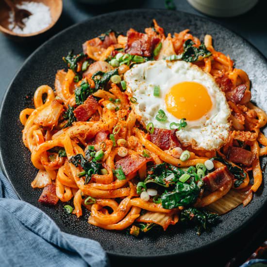 Bacon Kimchi Fried Udon