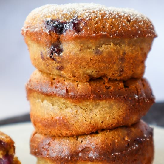 Hemp Flour Blueberry Muffins