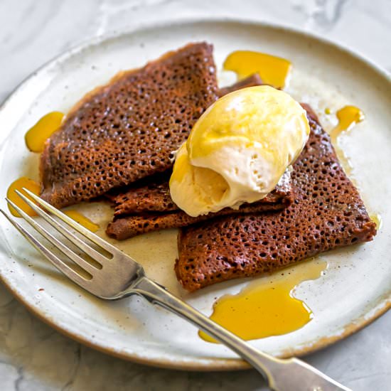 Chocolate Coffee Buckwheat Crepes