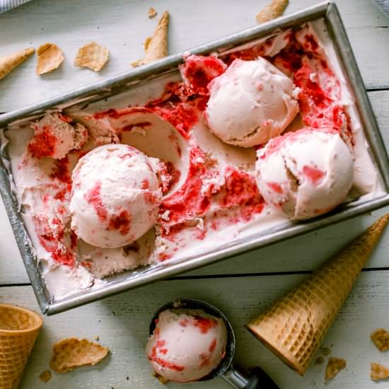 Strawberry Mint Ice Cream
