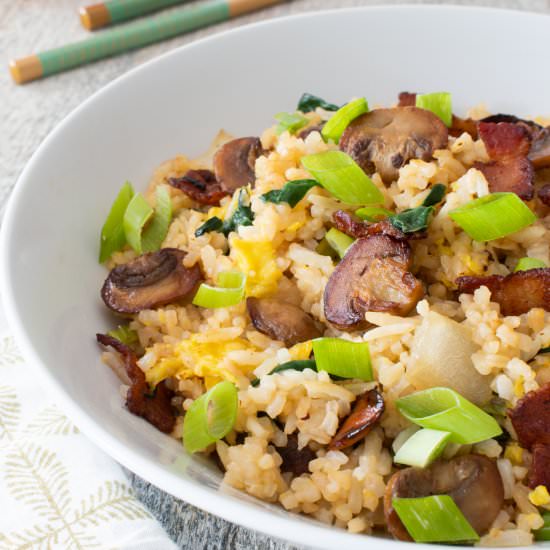 Bacon and Mushroom Fried Rice