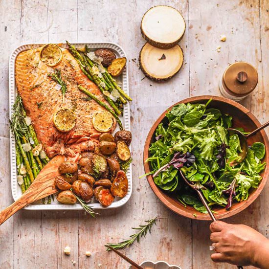 Lemon Brown Butter Salmon Sheet Pan