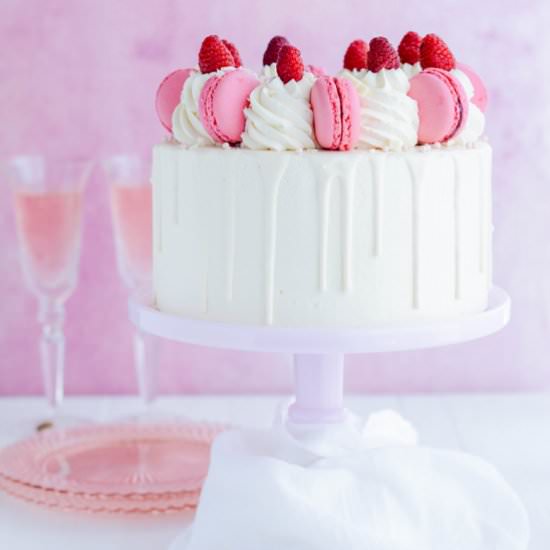 White Chocolate Raspberry Drip Cake