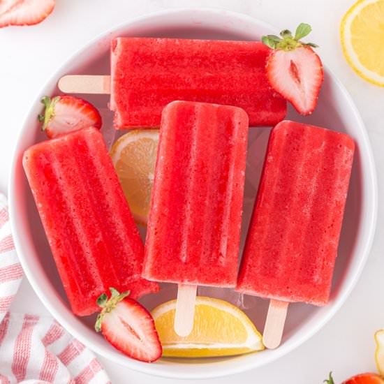 Strawberry Lemonade Popsicles