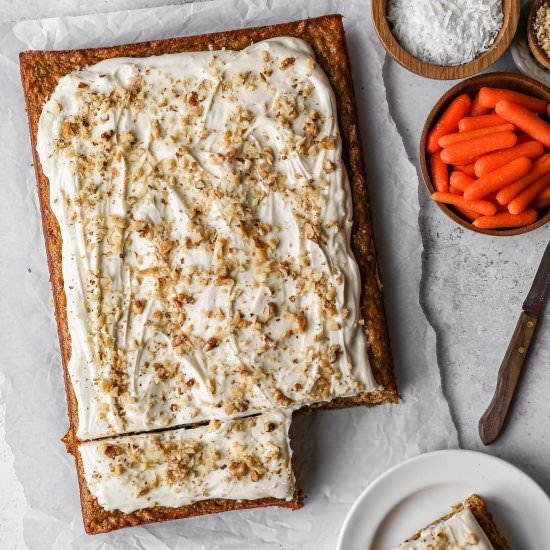 Gluten Free Carrot Sheet Cake