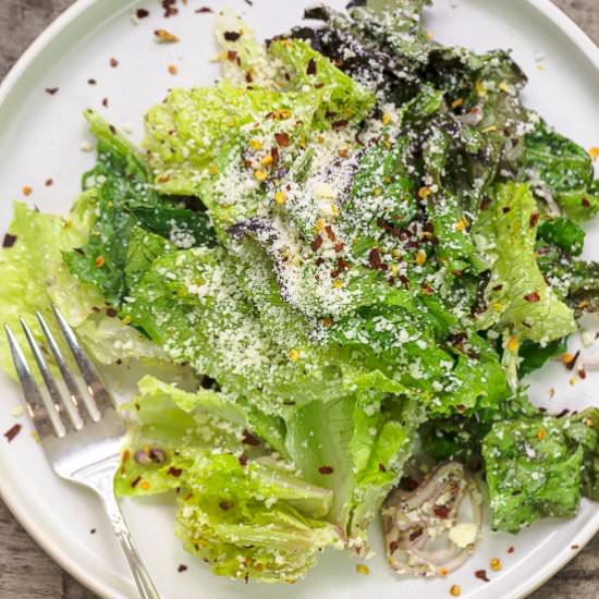 Lemon Parmesan Lettuce Salad