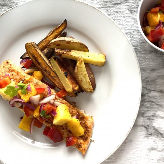Salmon with Mango Salsa