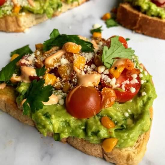 Avocado Toast w/Tomatoes and Corn