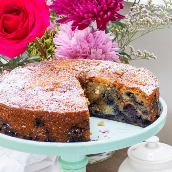 GF Brown Butter Blueberry Cake