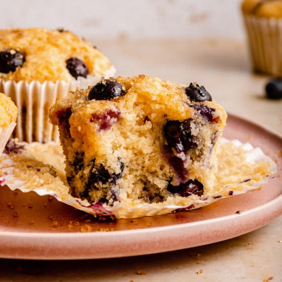 Blueberry Sourdough Muffins