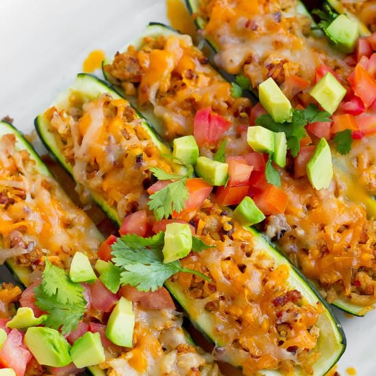 Taco Stuffed Zucchini