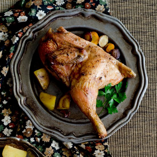 Roasted brined chicken