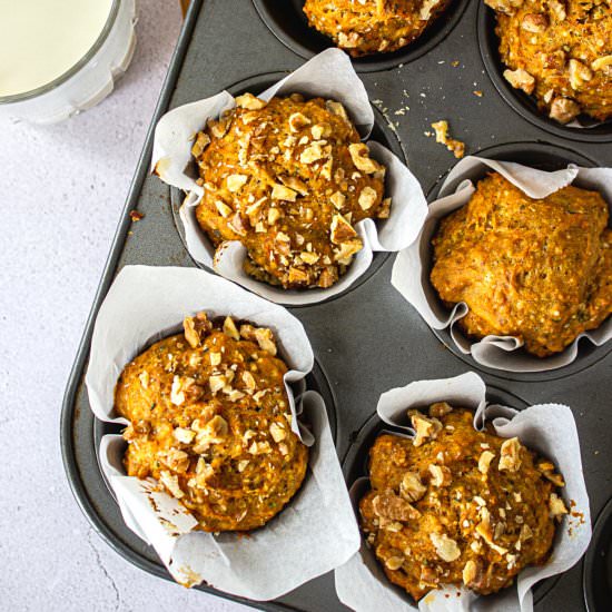 Banana Carrot Breakfast Muffins