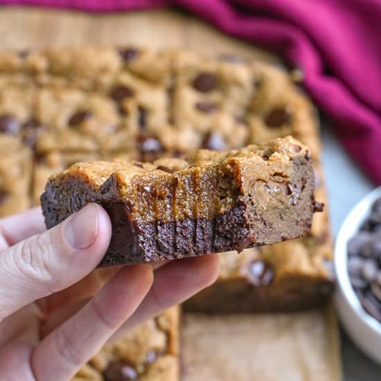 Fudgy Paleo Cookie Topped Brownies