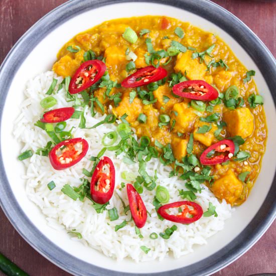 Sweet Potato Dal with Lime