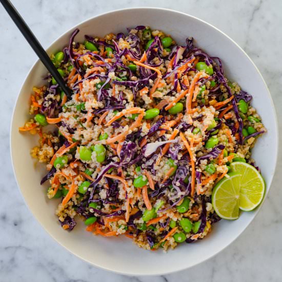 Miso Edamame Quinoa Salad–Oil-Free
