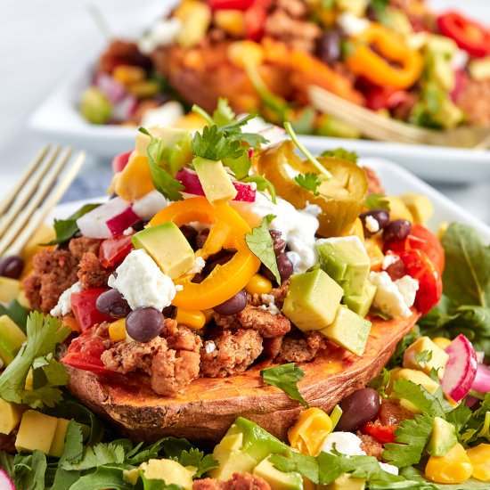 Turkey Taco Stuffed Sweet Potatoes