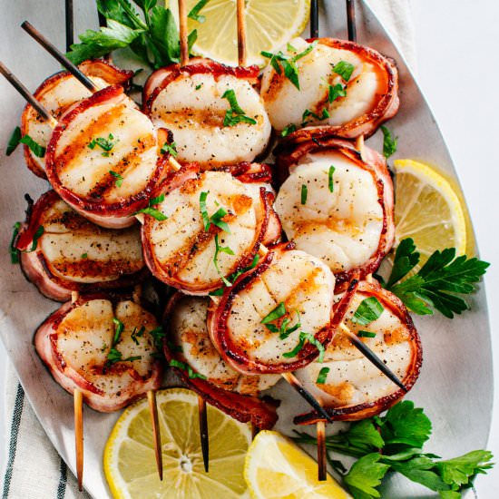 Grilled Bacon Wrapped Scallops