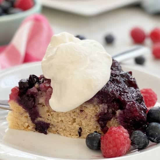 Double Berry Upside Down Cake