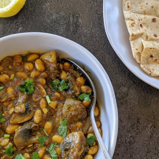Soybean & mushroom subzi/curry