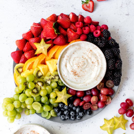 Fruit Rainbow with Yogurt Dip