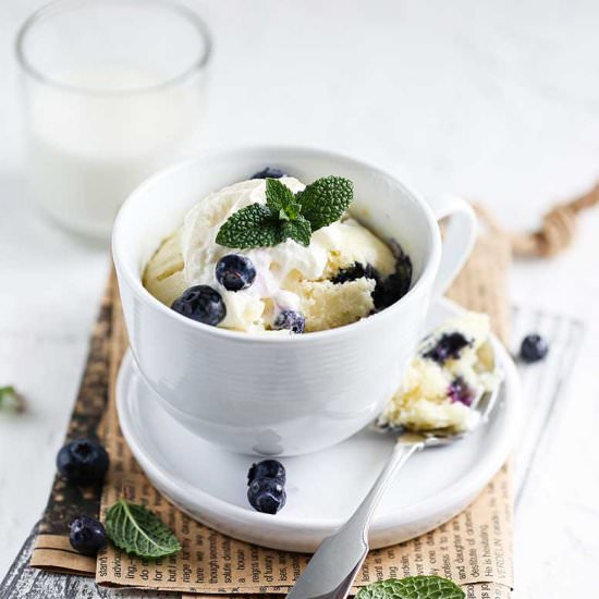 Blueberry Lemon Mug Cake Recipe