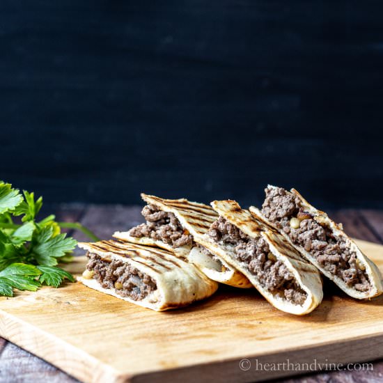 Grilled Pitas Stuffed with Meat