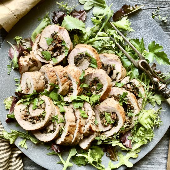 mushroom stuffed pork tenderloin