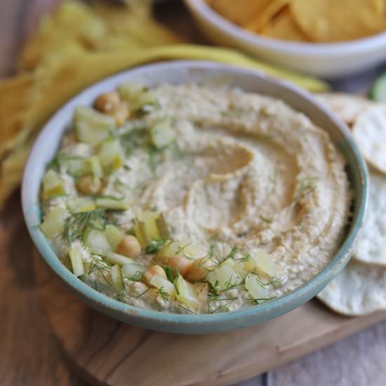 Dill pickle hummus