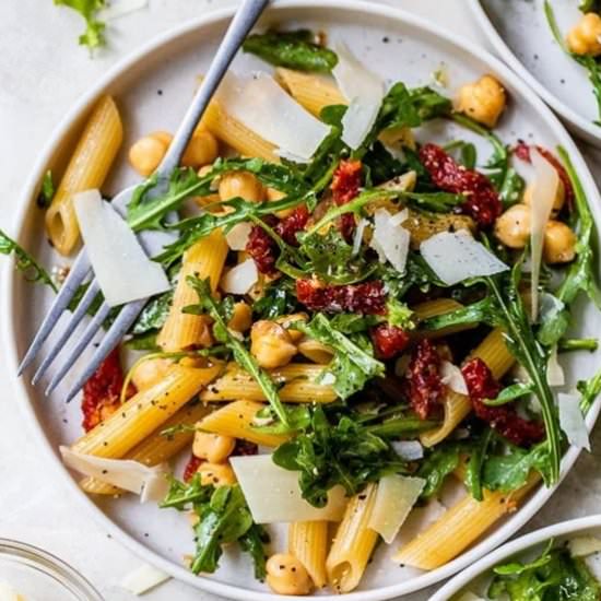 Arugula Pasta Salad with Chickpeas