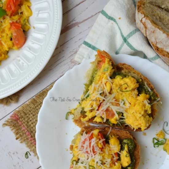Tomato Basil Scrambled Eggs