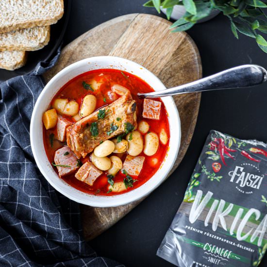Traditional Hungarian bean soup