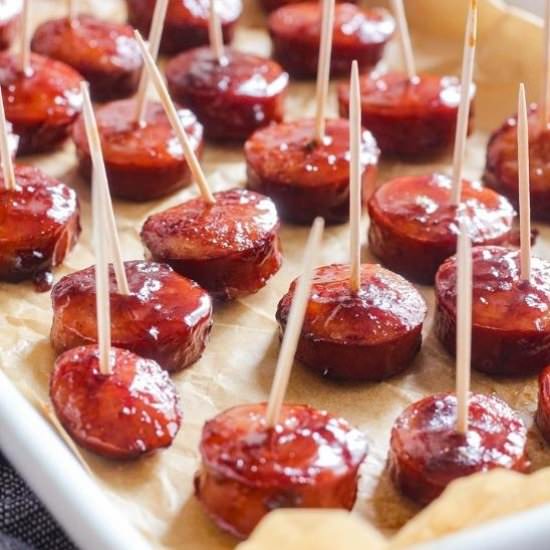 Air Fryer BBQ Kielbasa Bites