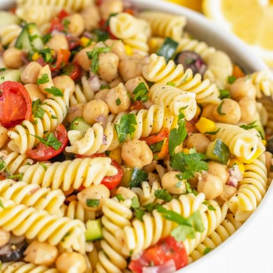 Easy Chickpea Pasta Salad