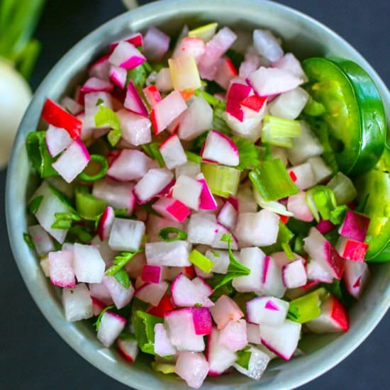 Radish Salsa with Cilantro