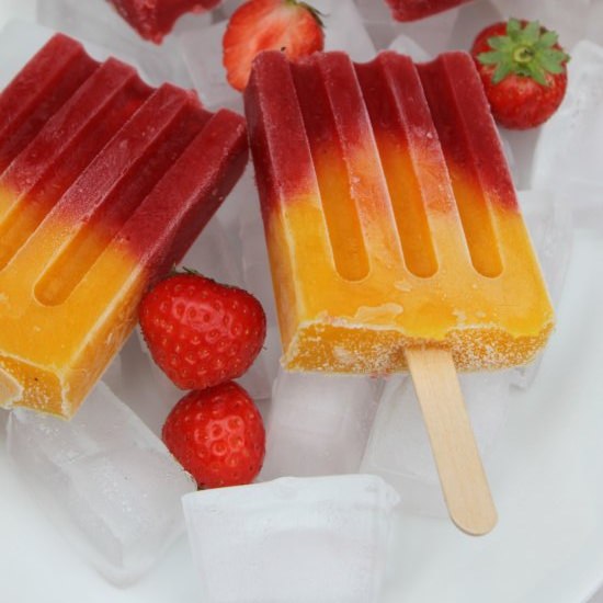 Mango Strawberry Popsicles