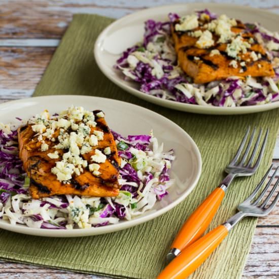 Buffalo Salmon Blue Cheese Slaw