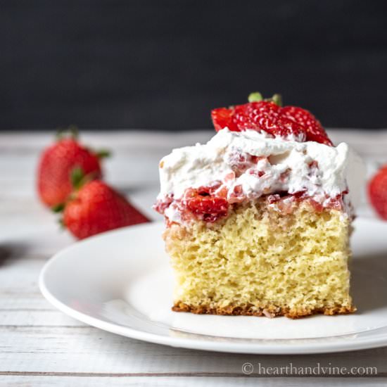 Strawberries and Cream Sheet Cake