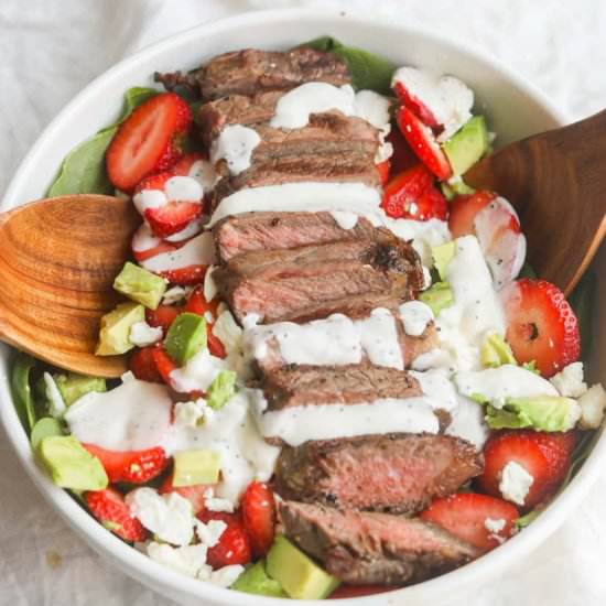 Strawberry Steak Poppyseed Salad