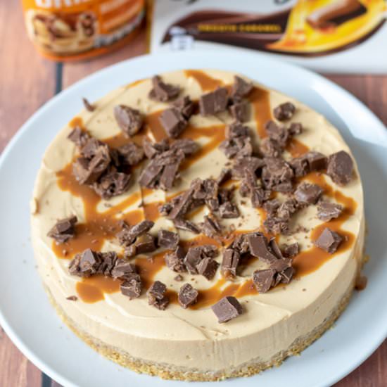 Easy No-Bake Caramel Cheesecake