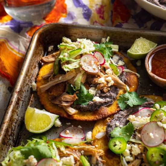 Beer-Braised Chicken Tostadas