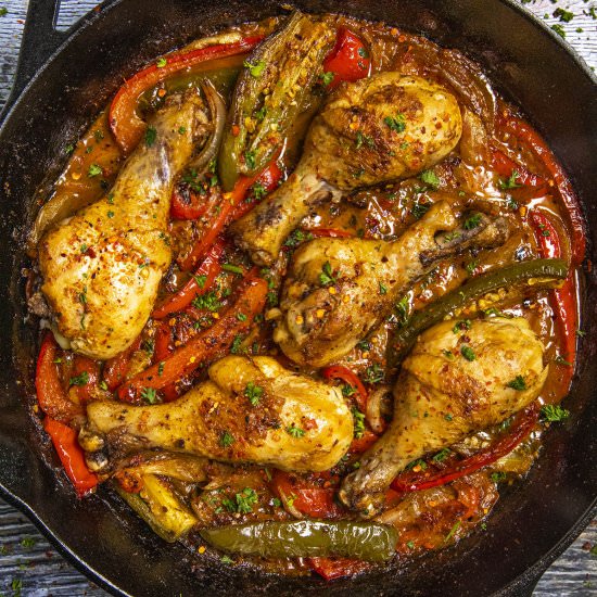 Chicken Drumsticks with Peppers