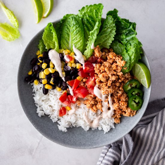 Ground Chicken Burrito Bowls
