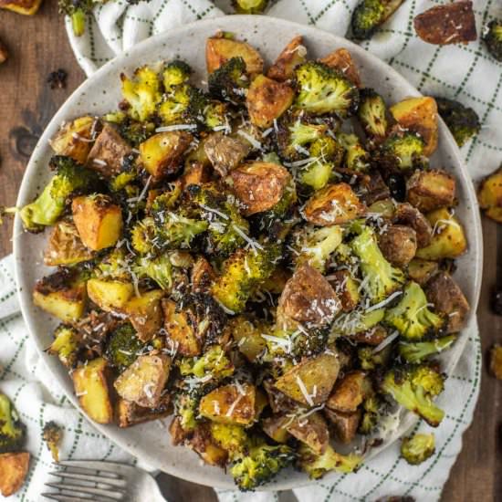 Roasted Potatoes and Broccoli