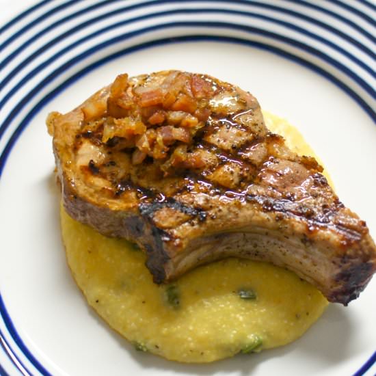 Grilled Pork Chop with Bacon Jam