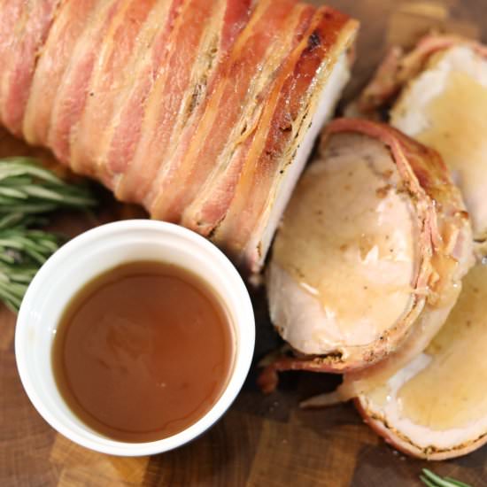 Maple and Bacon Wrapped Pork Loin