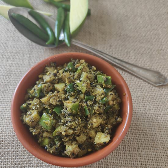 Raw Mango and Green Chili Pickle
