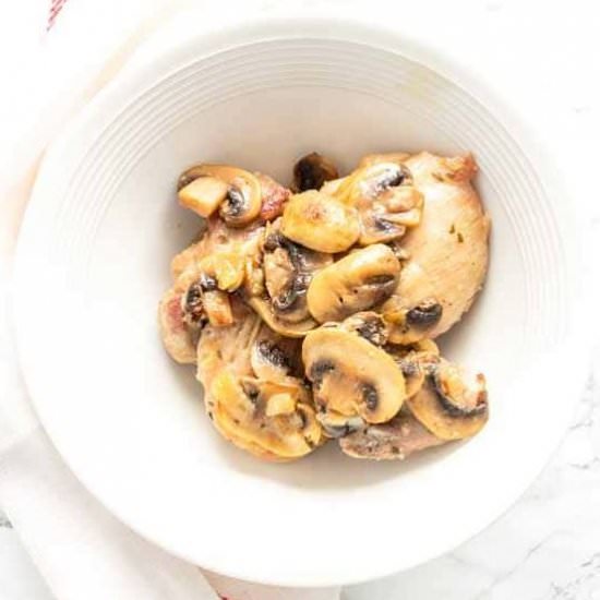 Chicken thighs with mushrooms